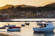 boats at sunset,