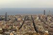 Aerial views of the city of Barcelona
