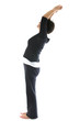 middle age senior woman mountain tadasana yoga back stretch posi middle age senior woman mountain tadasana yoga back stretch posi