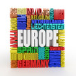 Europe. Box from name of european countries Europe. Box from name of european countries