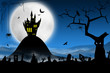 Illustration: Spooky Halloween night Spooky Halloween night