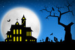 Illustration: Spooky Halloween night Spooky Halloween night