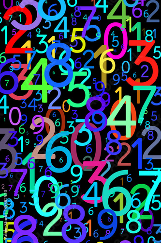 Illustration: Abstract colorful numbers Abstract colorful numbers