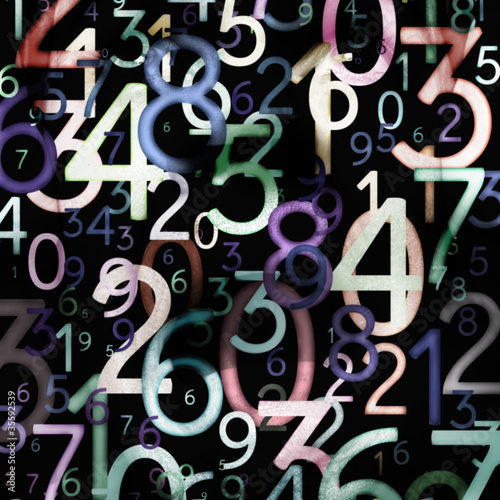 Illustration: Abstract colorful numbers Abstract colorful numbers