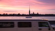 Passenger ship sails along Neva by Peter and Paul Fortress
