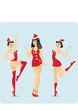 Sexy dancers dressed as Santas