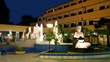 Night view of the fountain and statue of Buddha