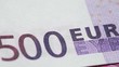 Denomination for banknote five hundred euros, rotate