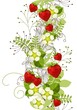 Seamless vertical floral pattern with wild strawberries Seamless vertical floral pattern with wild strawberries