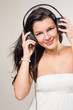 Beautiful brunette music lover.