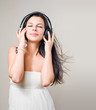 Beautiful brunette music lover.