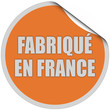 Sticker orange rund curl oben FABRIQUE EN FRANCE
