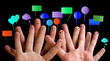 Happy group of finger smileys 3