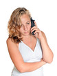 Young girl talking on the phone Young girl talking on the phone