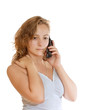 Young girl talking on the phone Young girl talking on the phone