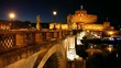 Sant Angelo Bridge and Sant Angelo Castel at night
