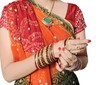 Wearing bangles.