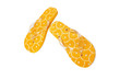 Flip Flops with orange fruit texture
