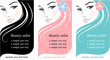 Vector: Stylish face of woman. Template design card Stylish face of woman. Template design card