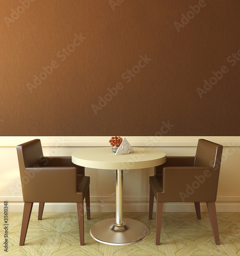 Illustration: Modern coffee house interior. Modern coffee house interior.