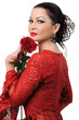 Flamenco style girl with a rose