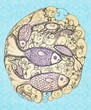 Fish and jellyfish - decorative picture