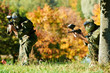 two paintball players