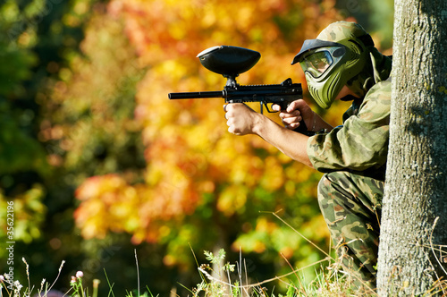 Photo: paintball player paintball player