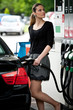woman refuel car woman refuel car