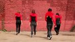 Dance team dance synchronously in modern style