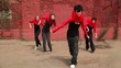 Dance team of four girls start dance synchronously