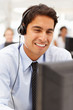 Businessman wearing headset