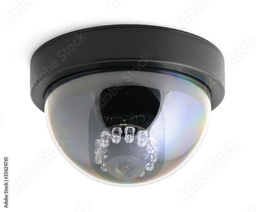 Photo: CCTV security camera isolated on white background CCTV security camera isolated on white background