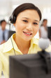 Businesswoman wearing headset
