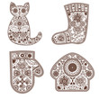 Set of decorative ornamental festive complicated elements. Set of decorative ornamental festive complicated elements.