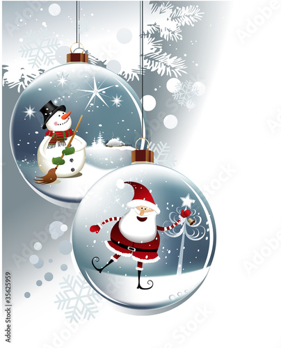 Vector: Funny Christmas balls Funny Christmas balls