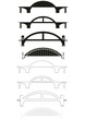 Vector: Set of bridge silhouettes and contours Set of bridge silhouettes and contours