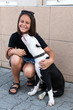 happy girl with her four-legged friend