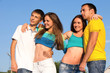 Portrait of three happy young teenagers