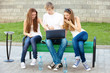 group of college students outdoors