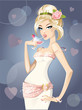 Sexy woman, blonde with cocktail Sexy woman, blonde with cocktail