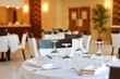 Tables set for meal