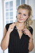 Portrait of lovely young female  in Office