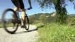 young man training on mountain bike
