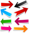 Color arrows sticker set.