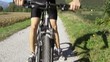 young man training on mountain bike