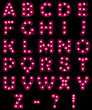 pink letter set for signs with lamps