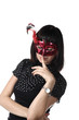 Masked young adult woman