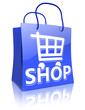 Einkaufstasche SHOP blau