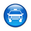 Boton brillante simbolo coche de policia